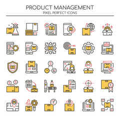 Wall Mural - Product Management , Thin Line and Pixel Perfect Icons.