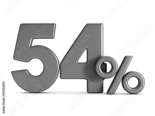 Fotografia fifty four percent on white background. Isolated 3D illustration