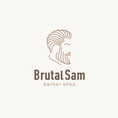 Wall Mural - Vector logo design for barber shop