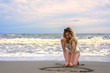 © castecodesign - Woman portrait at Forte dei Marmi beach, Italy. Liguria Beautiful Seaside backgrounds