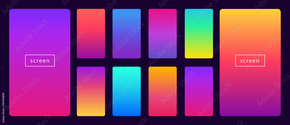 Soft color background on dark. Modern screen vector design for mobile app. Soft color abstract gradients. - obrazy, fototapety, plakaty 