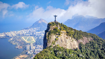 Fototapete - Aerial view of Rio de Janeiro city skyline in Brazil