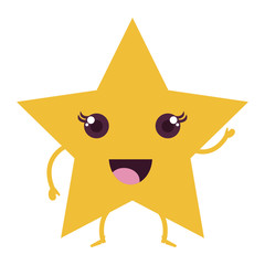 Sticker - star decorative kawaii character vector illustration design