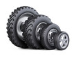 New car wheels set with disk for cars, tractor and big trucks.