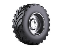 New Vehicle Truck Tire. Big Car Wheel With Metal Disk For Heavy Trucks.