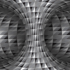 Wall Mural - Spiral patterned silver hyperboloid. Vector optical illusion illustration.