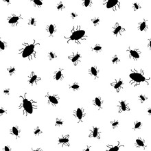 Bugs And Flies Seamless Pattern.