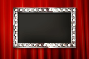 Wall Mural - silver frame with light bulbs