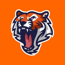 Tiger Mascot Logo Template For Sport, Game Crew, Company Logo, College Team Logo