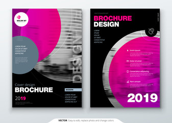 Wall Mural - Brochure template layout, cover design annual report, magazine, flyer or booklet in A4 with color circle shapes in swiss or magna style. Vector Illustration.