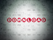 © Maksim Kabakou - Web design concept: Painted red text Download on Digital Data Paper background with Binary Code