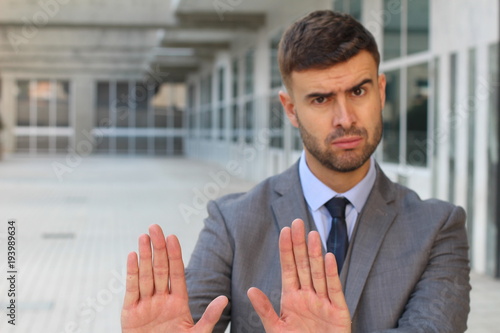 Fotografija Businessman rejecting an inappropriate proposal