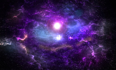 Wall Mural - Cosmic Galaxy Background with nebula, stardust and bright shining stars