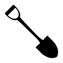 Simple Shovel/spade Silhouette Illustration. Isolated On White