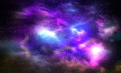 Wall Mural - Cosmic Galaxy Background with nebula, stardust and bright shining stars
