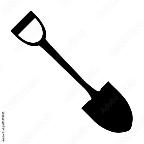 Fotografía Simple shovel/spade silhouette illustration. Isolated on white