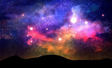 Wall Mural - Cosmic Galaxy Background with nebula, stardust and bright shining stars