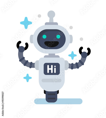 Fotografía Funny vector robot in flat