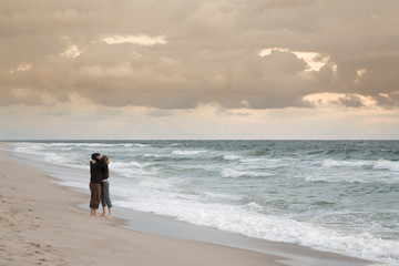 Fototapete -  Strand von Sylt mit Liebespaar