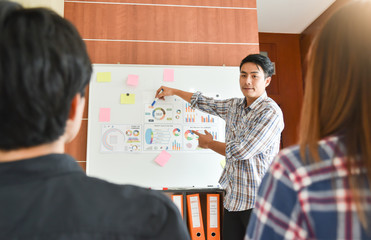 Wall Mural - male designer making a new presentation.