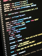 Coding programmer abstract background. Computer language script