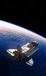 Space Shuttle Orbiting Planet Earth