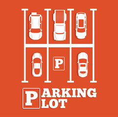 Parking lot banner in minimalist style