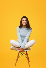 Wonderful Young Girl On Chair
