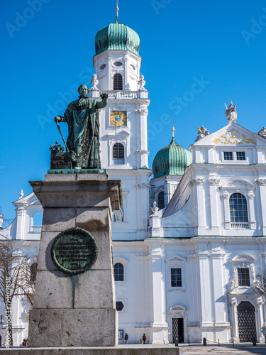 Fotografie, Obraz Passau Denkmal König Max I Joseph von Bayern
