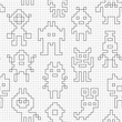 © Eka Panova - Seamless pattern with empty pixel robots.