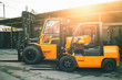 Reliable heavy loader, forklift truck. Heavy duty equipment
