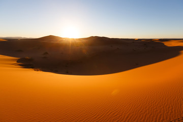 Wall Mural - Sahara dunes in Merzouga, Africa - The grand Dune of Merzouga