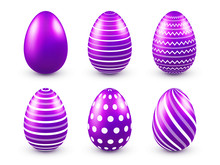 Easter Eggs Purple Set. Spring. Holidays In April. Gift. Seasonal Celebration.Egg Hunt. Sunday.
