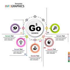 Wall Mural - infographics business template elements