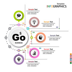 Wall Mural - infographics business template elements