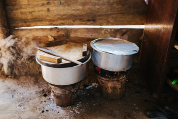 Wall Mural - African cooking place