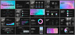Purple blue presentation templates elements on a black background. Vector infographics. Use in Presentation, flyer and leaflet, corporate report, marketing, advertising, annual report, banner.