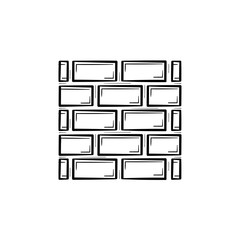 Sticker - Brick wall hand drawn outline doodle icon