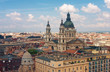 Roofs of Budapest with the Saint Stephen Basilica in Hungary