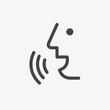 © prostoira777 - Voice recognition concept. Voice control Black line, online, thin trendy logo, flat adaptation design for web site, mobile app, EPS isolated on white