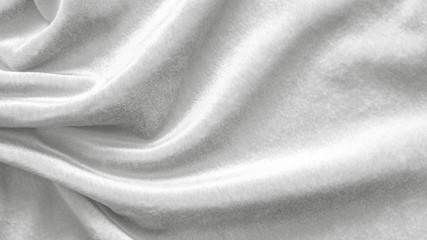 Slver white velvet background or velour flannel texture made of cotton or wool with soft fluffy velvety satin fabric cloth metallic color material