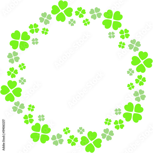 Circles with four-leaf clover