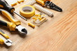 © Africa Studio - Different electrical tools on wooden background