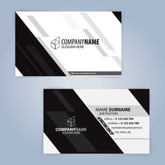 Wall Mural - White and Black modern business card template, Illustration Vector 10