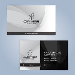 Wall Mural - White and Black modern business card template, Illustration Vector 10