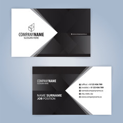 Wall Mural - White and Black modern business card template, Illustration Vector 10