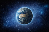 Panoramic view of the Earth, sun, star and galaxy. Sunrise over planet Earth, view from space. Elements of this image furnished by NASA