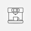 Coffee machine vector line minimal icon