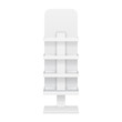 © Denis Semenchenko - Retail Shelves Floor Display Rack For Supermarket Blank Empty Displays With Banner Mock Up. 3D On White Background Isolated. Ready For Your Design. Product Advertising. Vector EPS10