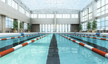 Swimming Pool Interior 3d Render Image
